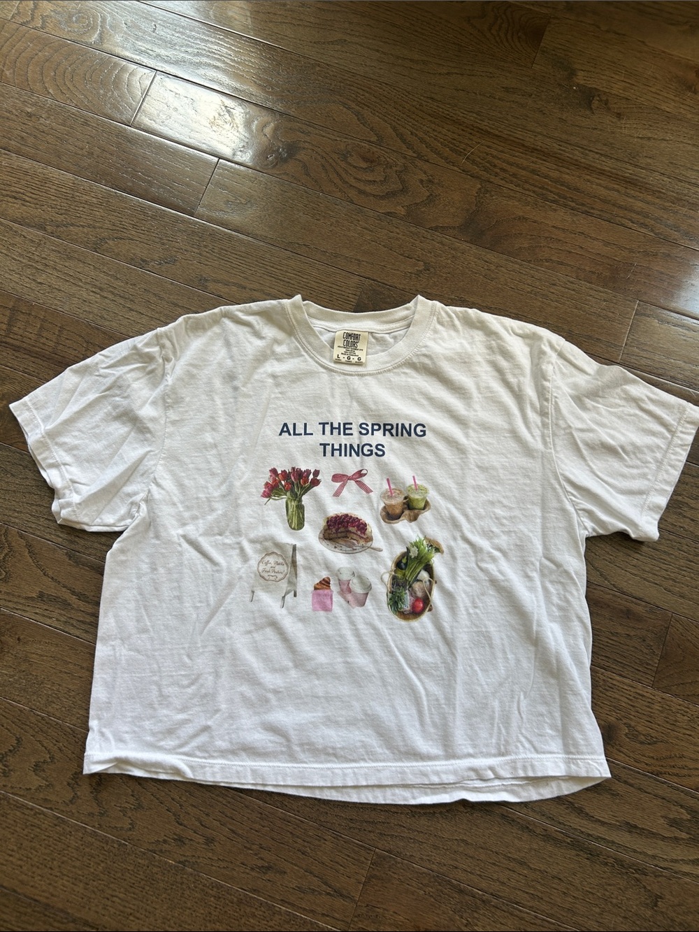 Shop Kristin Jones Comfort Colors White 'All The Spring Things' Graphic Tee